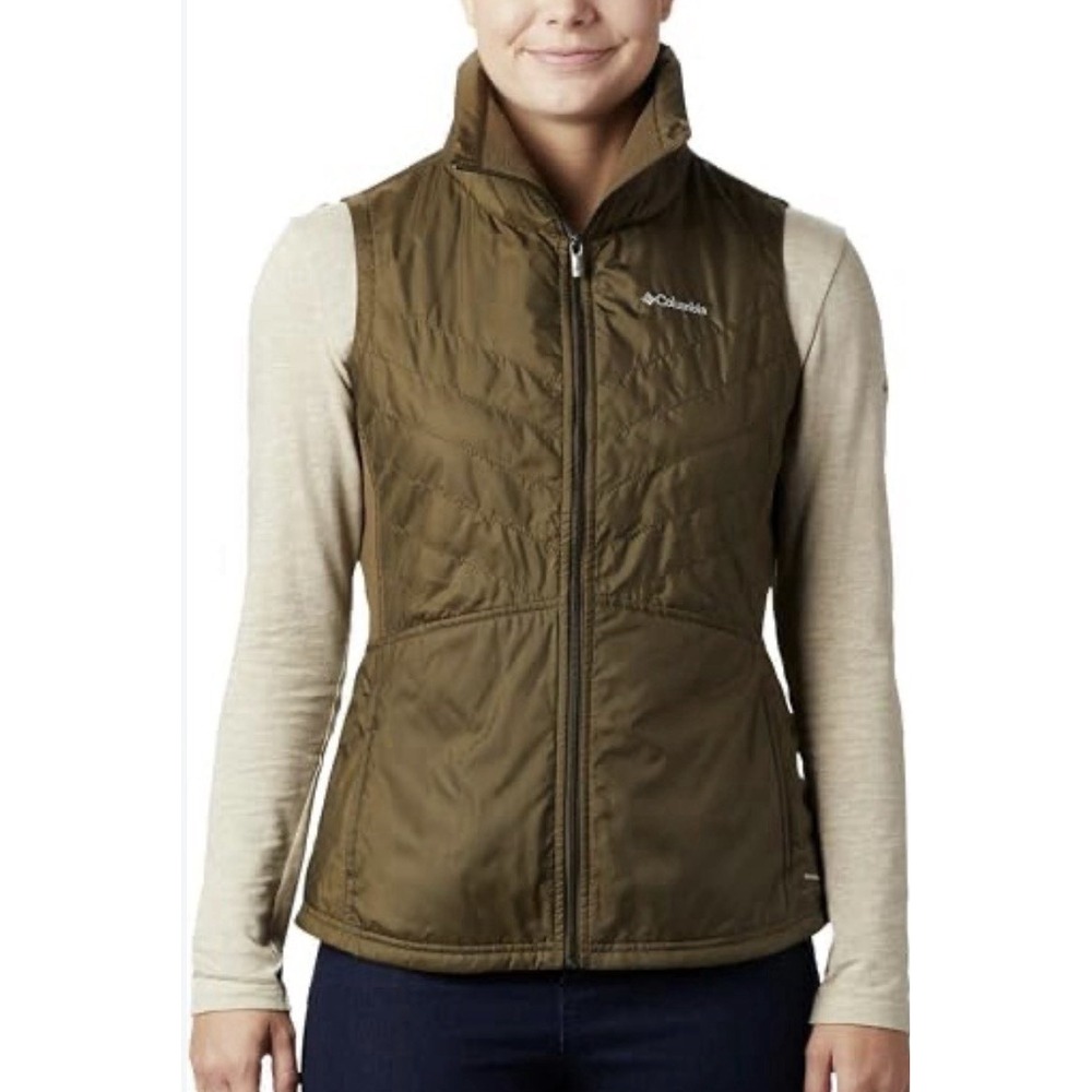 Columbia Mix It Around II Vest Women M Green Quilted Omni-Shield/ Shade NWT